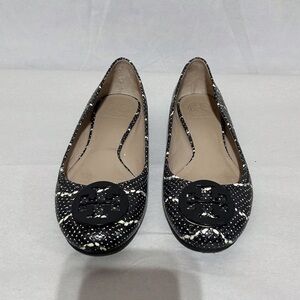 Tory Burch Black & White Logo Ballet Flats